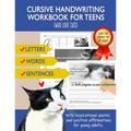 Cursive Handwriting Workbook for Teens (Who love cats): Cursive letter dot-to-dot tracing book for beginners to practice and learn writing in continuo