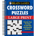 Brain Games - Crossword Puzzles - Large Print (Blue)