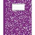 Marbled Composition Notebook: Purple Marble Wide Ruled Paper Subject Book