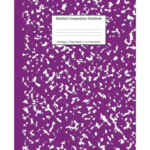 Marbled Composition Notebook: Purple Marble Wide Ruled Paper Subject Book