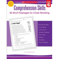 Comprehension Skills: 40 Short Passages for Close Readings, Grade 6