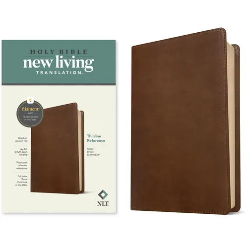 NLT Thinline Reference Bible, Filament Enabled Edition (Red Letter, Leatherlike, Rustic Brown)