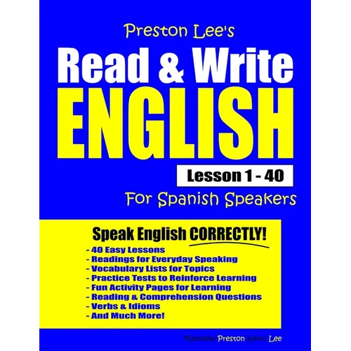 Preston Lee's Read & Write English Lesson 1 - 40 For Spanish Speakers