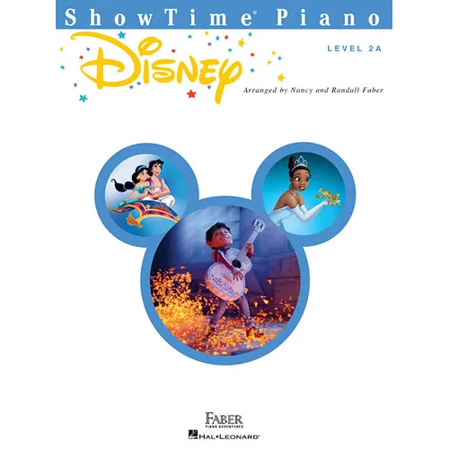 Showtime Piano Disney Easy Piano Sheet Music Beginner Disney Songbook for Kids and Students Level 2a Arrangements from Aladdin, Mulan, the Little Merm