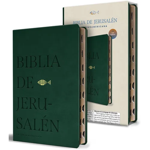Biblia Católica Biblia de Jerusalén Latinoamericana, Simil Piel Verde Con Índice / Spanish Catholic Jerusalem Bible, Green Leathersoft with Index