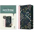 NLT Large Print Thinline Reference Zipper Bible, Filament Enabled (Leatherlike, Meadow Navy & Pink, Indexed, Red Letter)