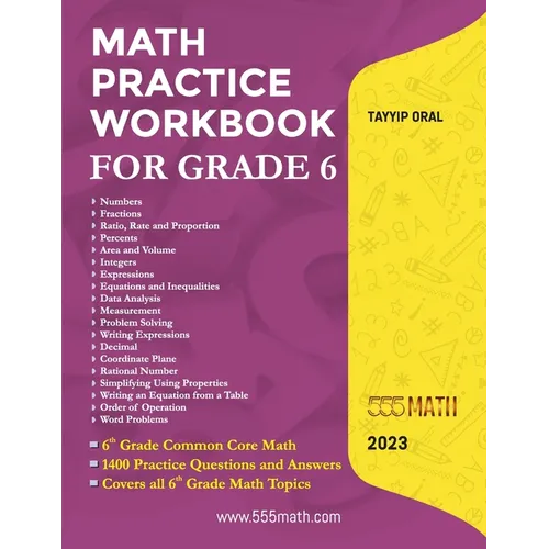 Math Practice Workbook For Grade 6: 6th Grade Common Core Math