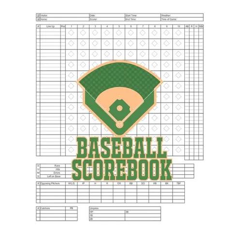 Baseball Scorebook: 100 Scoring Sheets For Baseball and Softball Games, Glover's Scorebooks, Large (8.5X 11)
