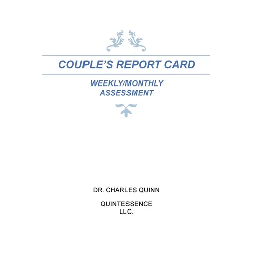 Couple's Report Card Weekly/Monthly Assessment
