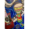 6x9 100 Page Sheet Music: Music In My Soul. Show your musical talent. Write & Compose your own song lyrics and Notes. Colorful Bongo Drums, Guit
