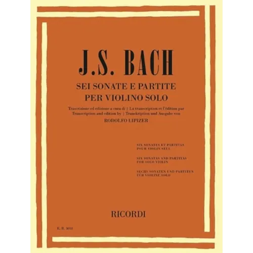 SEI Sonate E Partite (6 Sonatas and Partitas) for Violin Solo