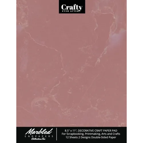Marbled Endpapers Collection Two, 8.5" x 11", Decorative Craft Paper Pad for Scrapbooking, Printmaking, Arts and Crafts: 12 Sheets 2 Designs Double-Si