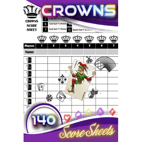 Crowns Score Sheet: Pocket Size 6 x 9 inches