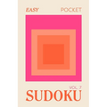 Pretty Pocket Sudoku - Easy Screen Free Puzzles: Minimal Small Travel Size 4 x 6 Inches - Orange & Pink Pop Art