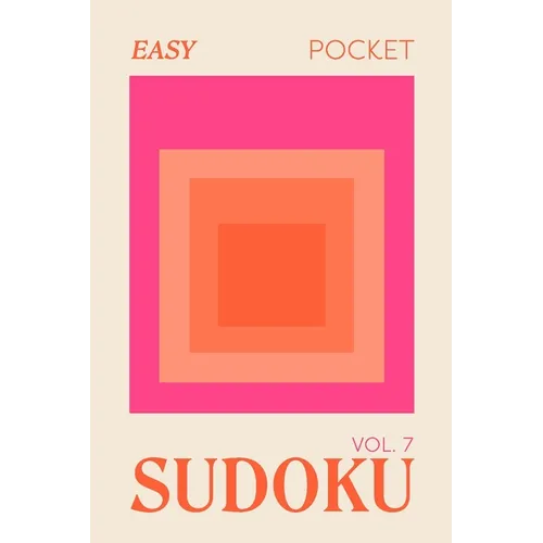 Pretty Pocket Sudoku - Easy Screen Free Puzzles: Minimal Small Travel Size 4 x 6 Inches - Orange & Pink Pop Art