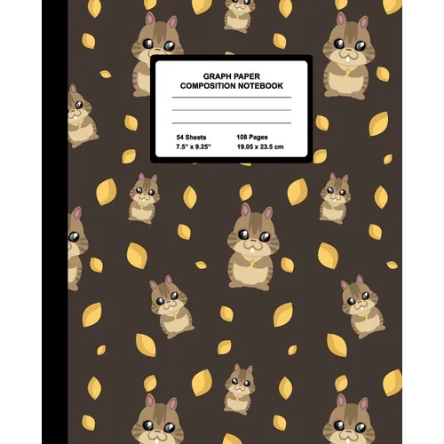 Graph Paper Composition Notebook: Quad Ruled 4 Squares Per Inch Sheets, Math and Science Grid Note Book for Elementary Students, Cute Kawaii Chipmunk