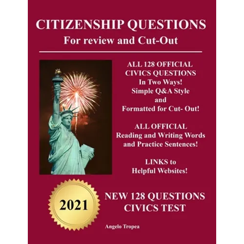 Citizenship Questions For Review And Cut-Out: New 128 Questions Citizenship Test