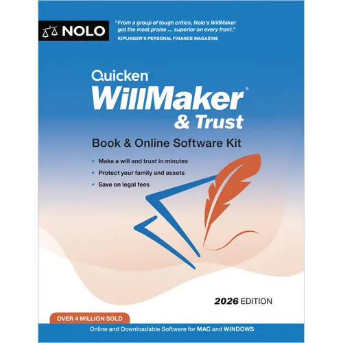 Quicken Willmaker & Trust 2026: Book & Online Software Kit