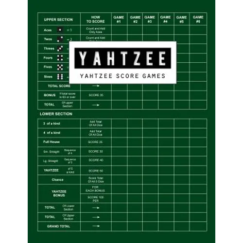 Yahtzee Score Game: Yahtzee Games Record Score, Scoresheet Keeper Notebook, Yahtzee Score Sheet, Yahtzee Score Card, Write in the Player N
