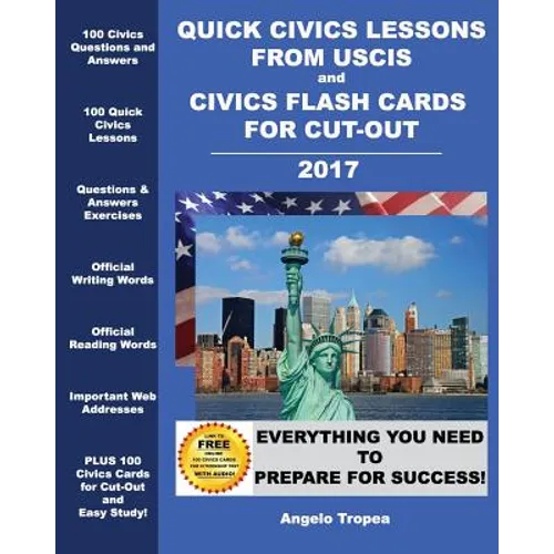 Quick Civics Lessons from USCIS and Civics Flash Cards for Cut-Out