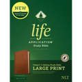 NLT Life Application Study Bible, Third Edition, Large Print (Red Letter, Genuine Leather, Brown, Indexed)