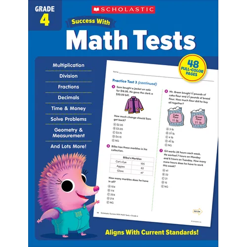 Scholastic Success with Math Tests Grade 4 Workbook