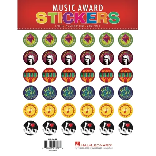 Music Award Stickers: Pack of 96 Stickers