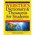 Webster's Dictionary & Thesaurus for Students with Full-Color World Atlas, Third Edition