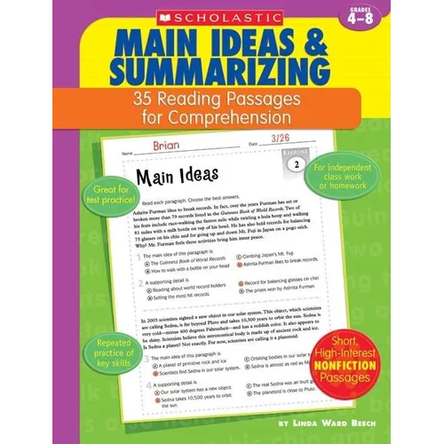 35 Reading Passages for Comprehension: Main Ideas & Summarizing: 35 Reading Passages for Comprehension