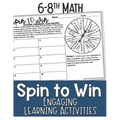 Math Games for Sixth, Seventh Grade, and Eighth Grade: Fun Math Practice & Activities for Kids Ages 12-15: Spin to Win - Engaging Learning Activities