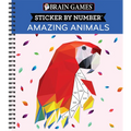 Brain Games - Sticker by Number: Amazing Animals (13 Images to Sticker)