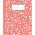 Marbled Composition Notebook: Coral Pink Marble Wide Ruled Paper Subject Book