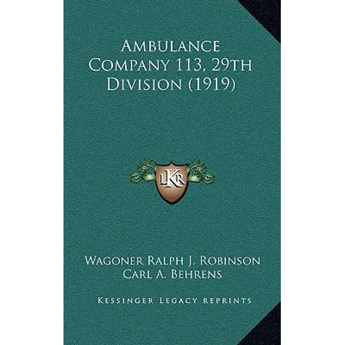 Ambulance Company 113, 29th Division (1919)