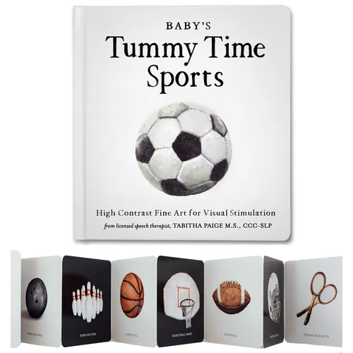 Baby's Tummy Time Sports: High-Contrast Fine Art for Visual Stimulation