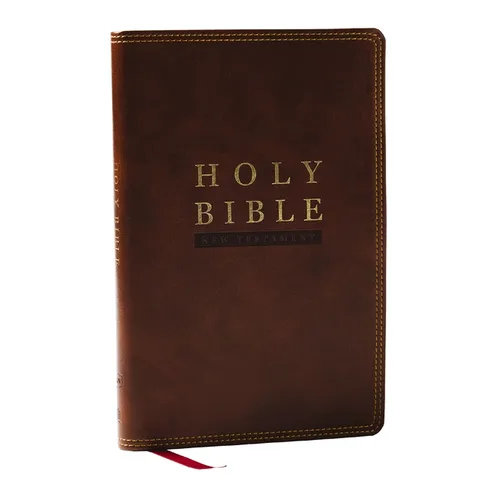 NKJV Super Giant Print New Testament, Brown Leathersoft, Red Letter, Comfort Print (Thumb Indexed)