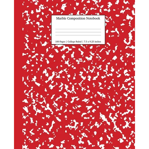 Marble Composition Notebook College Ruled: Red Marble Notebooks, School Supplies, Notebooks for School