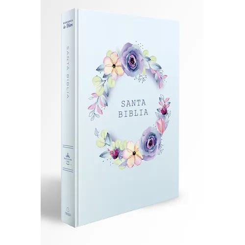 Biblia Rvr 1960 Letra Grande, Manual, Tapa Dura Con Nombres de Dios, Flores Azul / Spanish Bible Rvr 1960 Handy Size, Lp, Hc with Names of God, Blue F