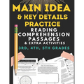Main Idea and key details practice: READING COMPREHENSION PASSAGES & EXTRA ACTIVITIES 3rd, 4th & 5th grade