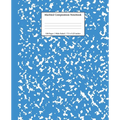 Marbled Composition Notebook: Blue Marble Wide Ruled Paper Subject Book