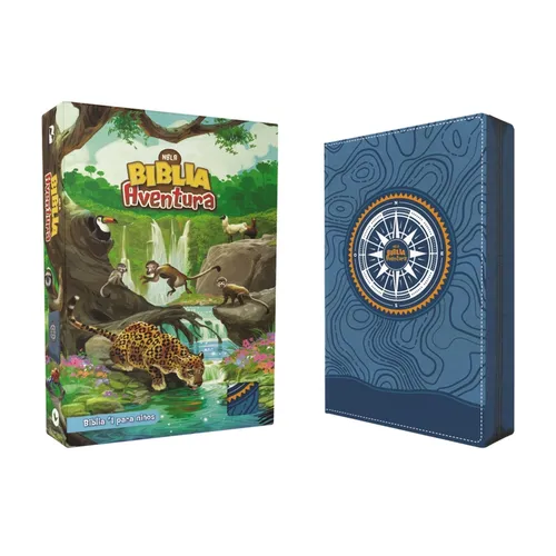 Nbla, Biblia Aventura, Interior a Color, Leathersoft, Azul, Con Cierre, Comfort Print