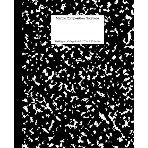 Marble Composition Notebook College Ruled: Black Marble Notebooks, School Supplies, Notebooks for School