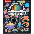 Rainbow Neon Hidden Pictures: Rainbow Activity Book with Neon Markers and Over 40 Stickers, Fun Sticker Puzzle Book for Creative Kids Ages 6-12