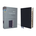 NIV, Thinline Bible, Bonded Leather, Navy, Indexed, Red Letter Edition