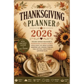 Thanksgiving Planner 2026: Holiday Dinner Organizer & Thanksgiving Planning Journal with Guest List, Menu Planner, Shopping List, Cooking Timeline, Ta