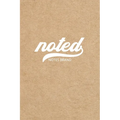 Noted Pocket Notebook: 4"x6", Small Journal Blank Memo Book, White Logo Kraft Brown Cover