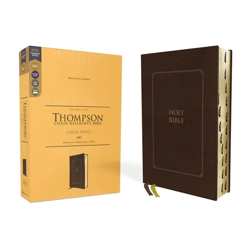 Kjv, Thompson Chain-Reference Bible, Large Print, Leathersoft, Brown, Red Letter, Thumb Indexed, Comfort Print