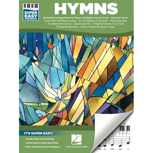 Hymns - Super Easy Songbook 60 Traditional Christian Hymns for Beginner Piano Includes Amazing Grace Rock of Ages and More