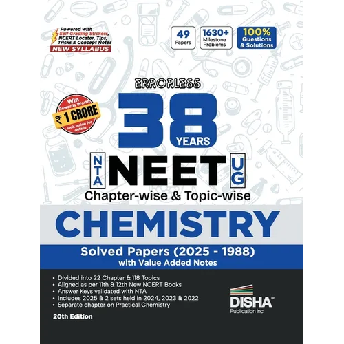 Disha Errorless 38 Years NTA NEET (UG) Chapter-wise & Topic-wise Chemistry PYQ (2025 - 1988) Book 20th Edition Solved Papers New NCERT Syllabus Errorl