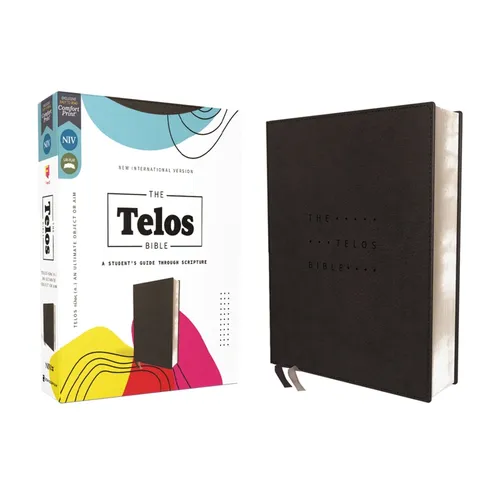 Niv, the Telos Bible, Leathersoft, Charcoal, Comfort Print: A Student's Guide Through Scripture