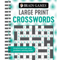 Brain Games - Large Print Crosswords: Unwind and Test Your Problem-Solving Skills Easy to Read, Fun to Solve Gift for Adults & Seniors